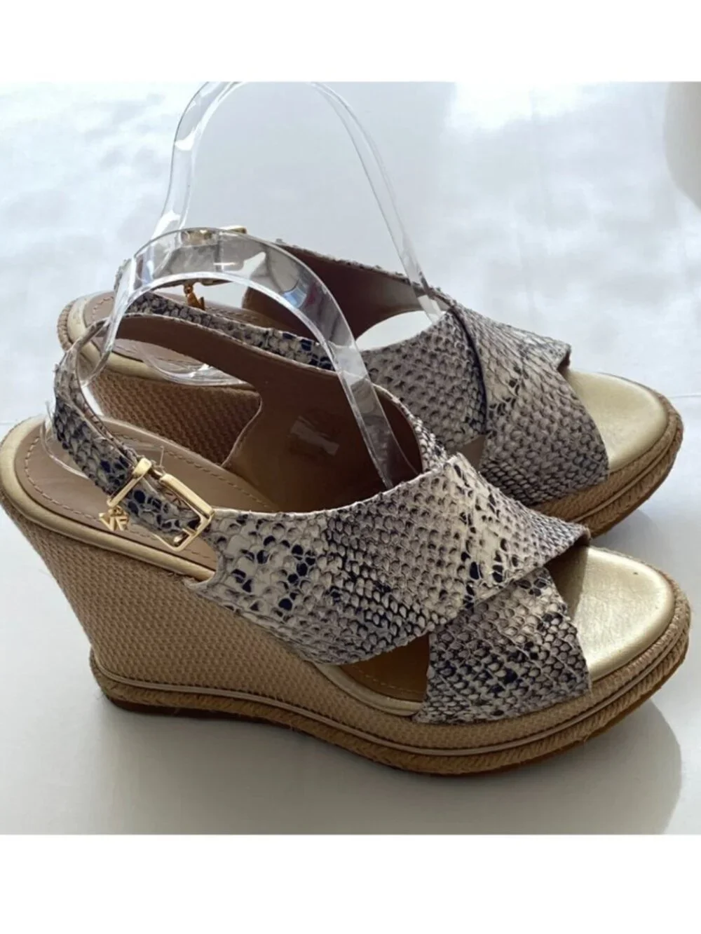 Verofatto Crisscross Espadrille Wedge Snake Print Sandals Size 9.5 Brazil